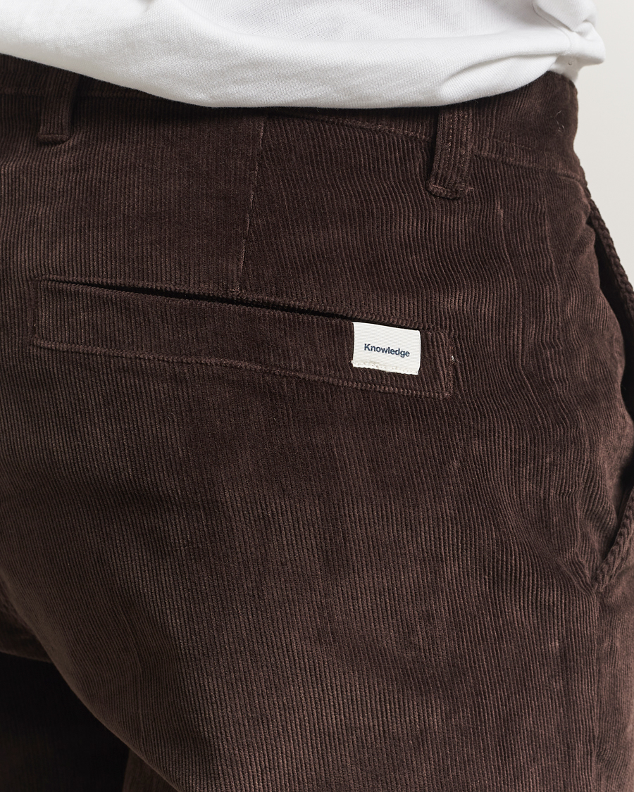 Uomini | Pantaloni | KnowledgeCotton Apparel | Chuck Regular Cord Trousers Chocolate
