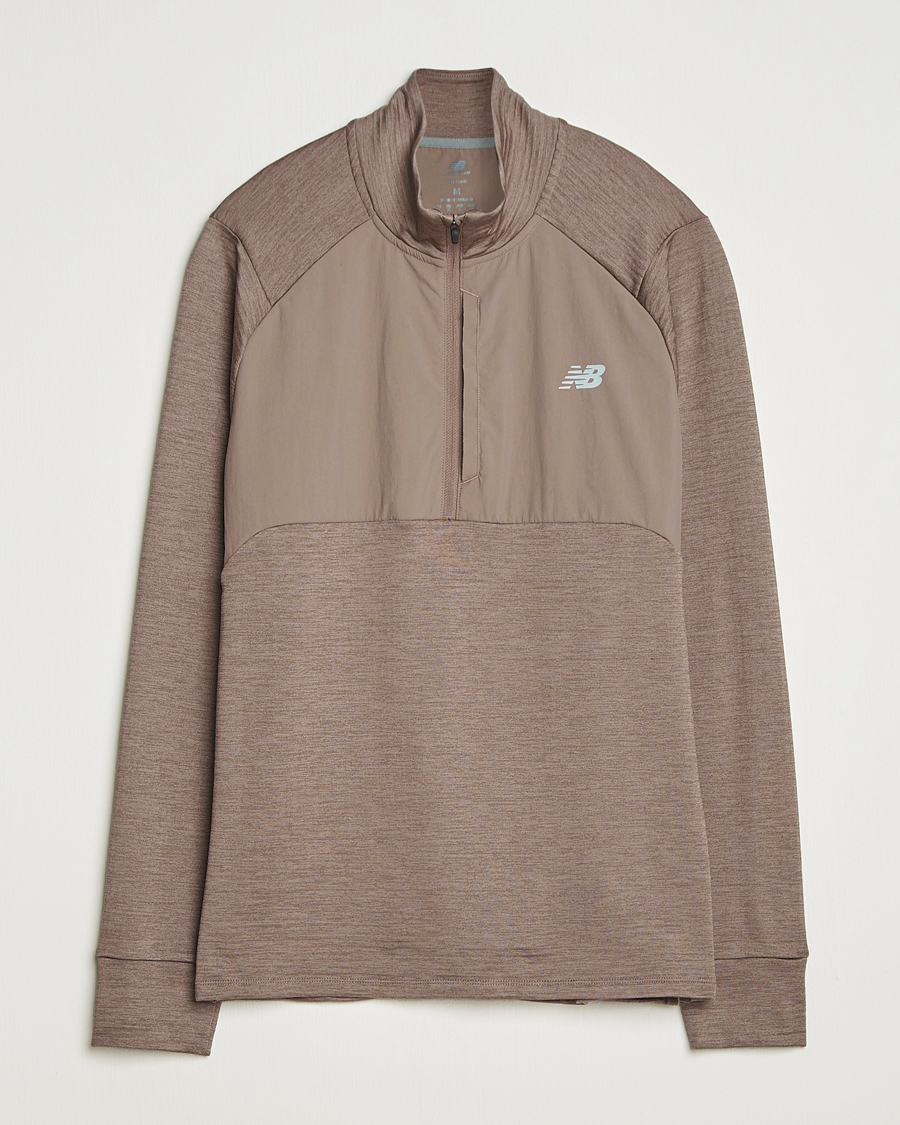 Uomini | Maglieria | New Balance Running | Heat Grid Half Zip Earth Shadow Heather