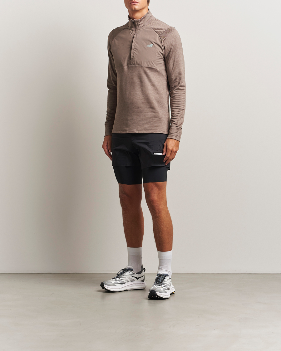 Uomini | Maglieria | New Balance Running | Heat Grid Half Zip Earth Shadow Heather