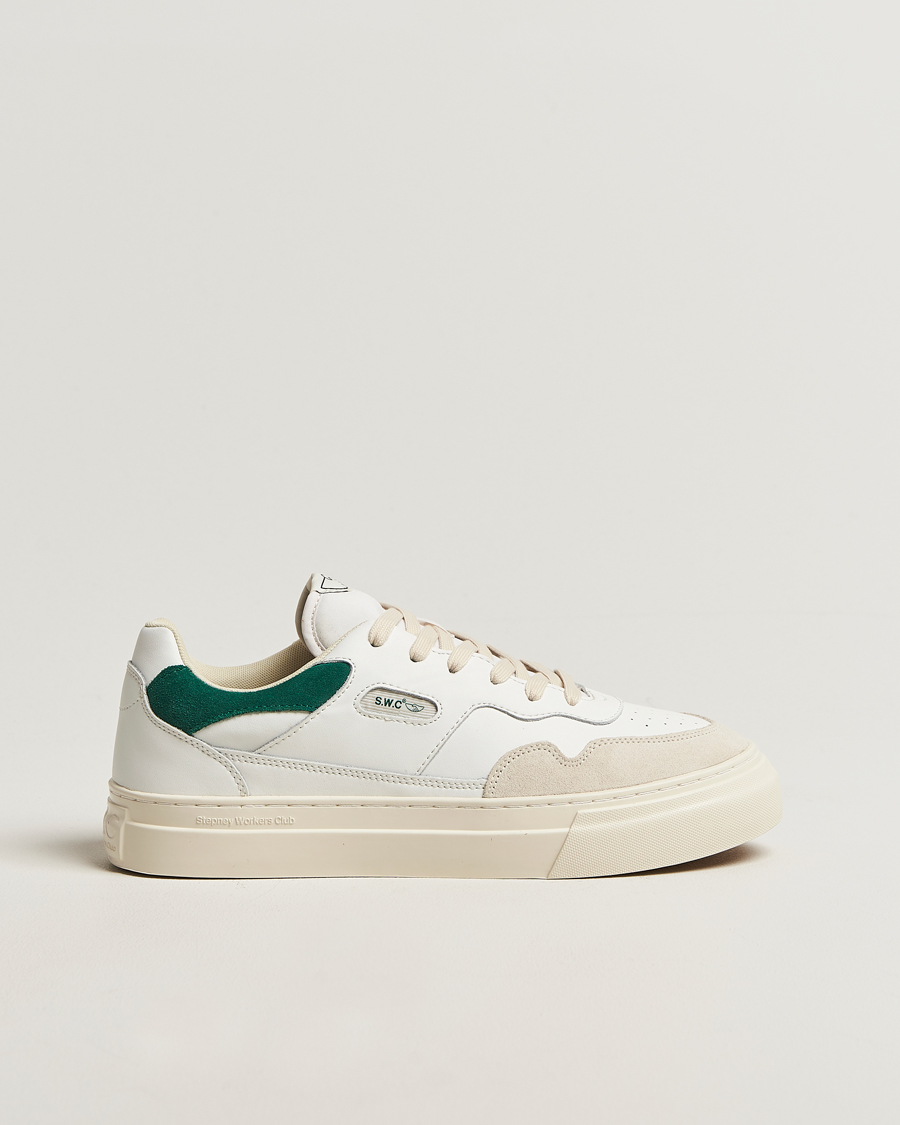 Uomini | Sneakers | Stepney Workers Club | Pearl Leather/Suede Mix Sneaker White Green