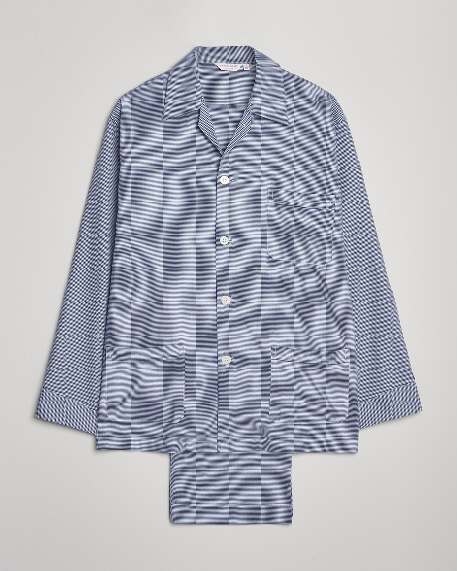 Uomini | Accappatoi & Pigiami | Derek Rose | Checked Cotton Pyjama Set Navy