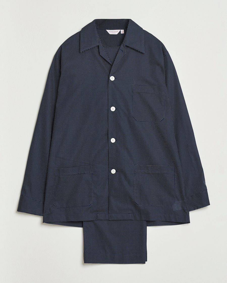 Uomini | Accappatoi & Pigiami | Derek Rose | Printed Cotton Pyjama Set Navy