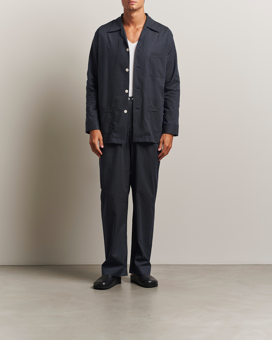 Uomini | Accappatoi & Pigiami | Derek Rose | Printed Cotton Pyjama Set Navy
