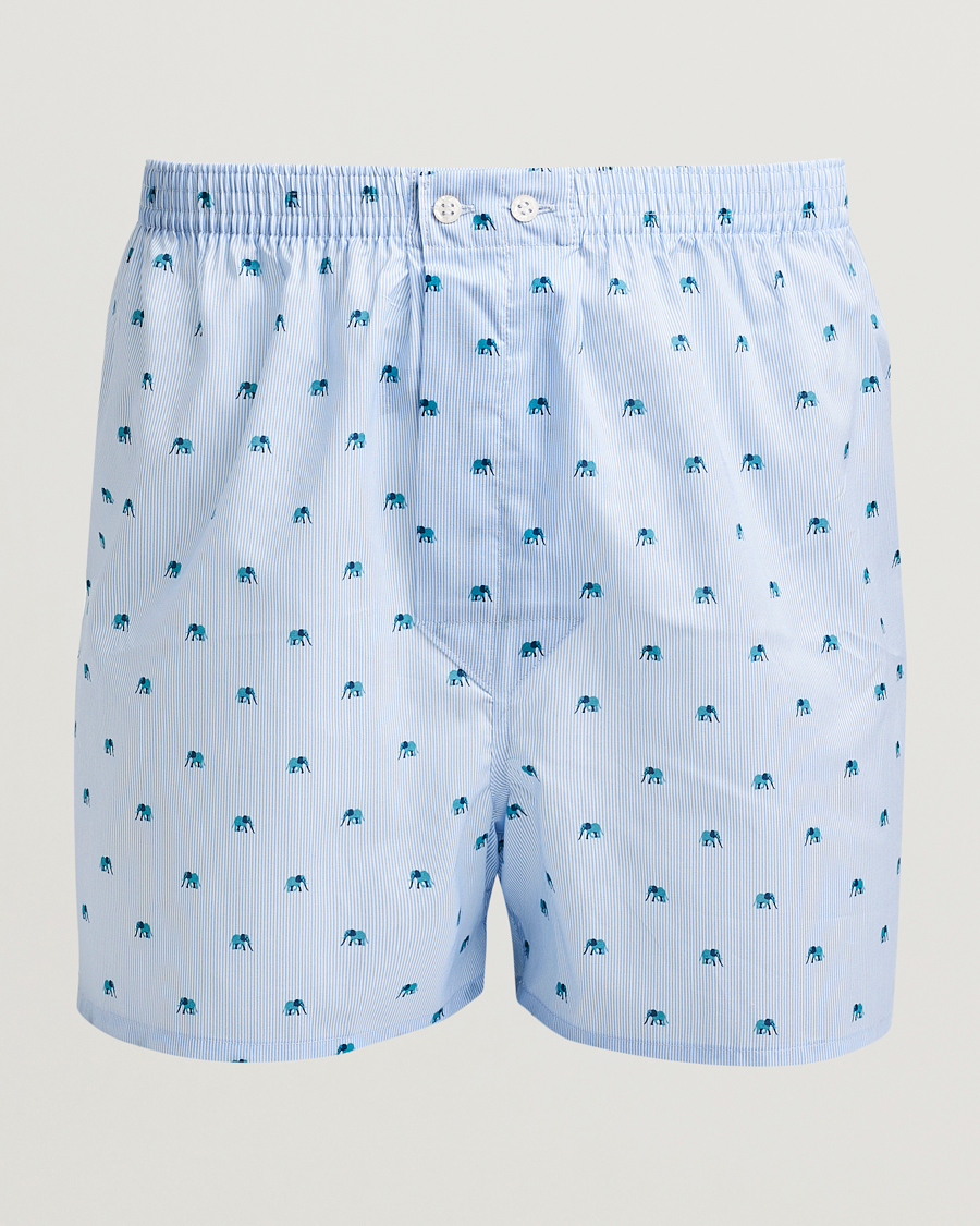 Uomini | Biancheria intima | Derek Rose | Classic Fit Woven Cotton Boxer Shorts Light Blue