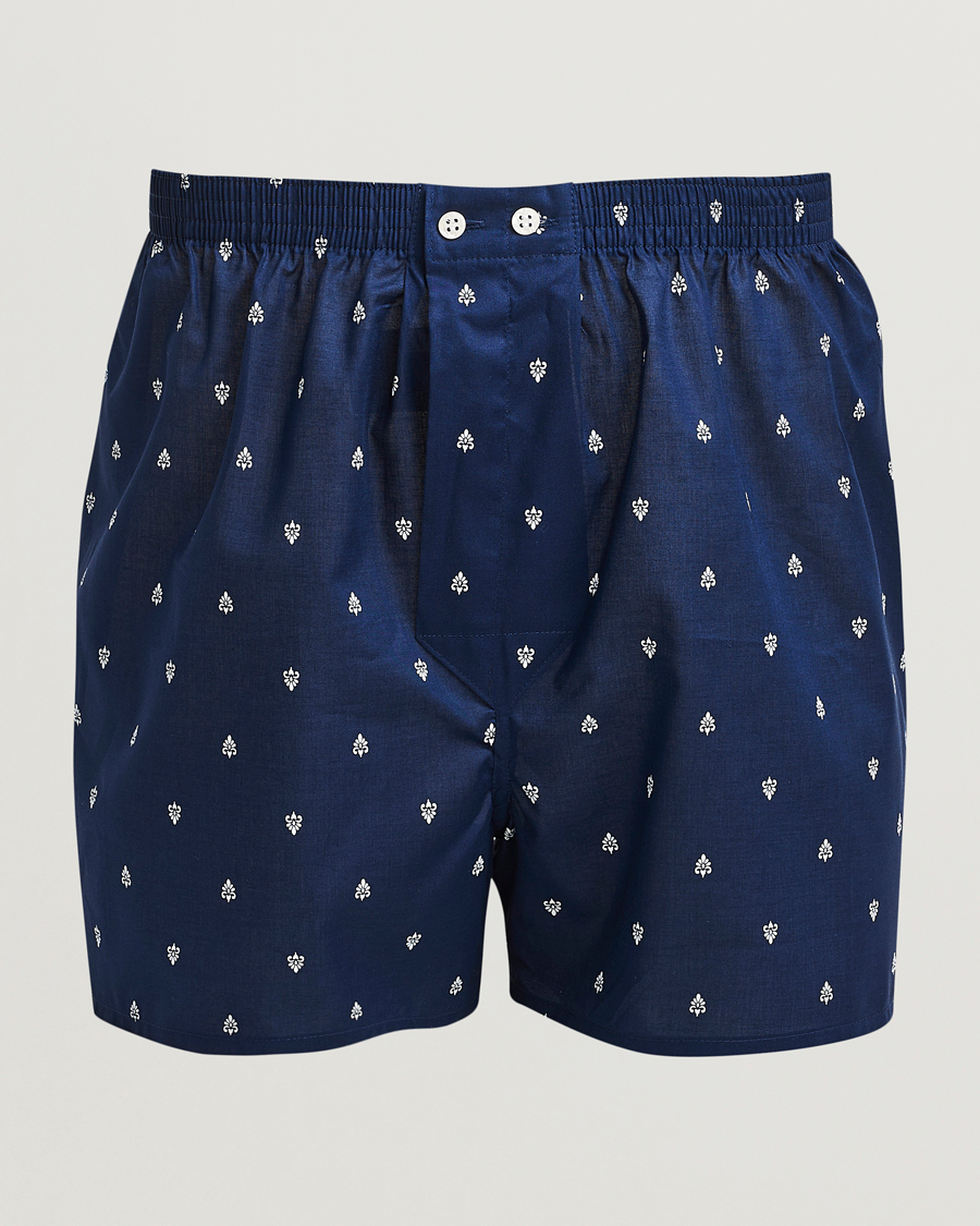Uomini | Biancheria intima | Derek Rose | Classic Fit Woven Cotton Boxer Shorts Navy