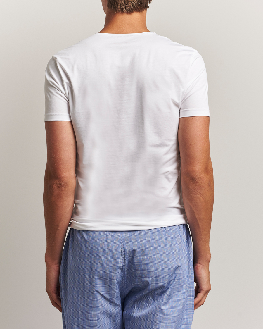 Uomini | T-shirt | Derek Rose | Pima Cotton V-Neck T-Shirt White
