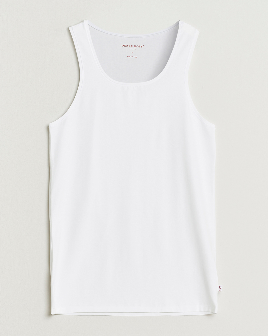Uomini | T-shirt | Derek Rose | Pima Cotton Tank Top White
