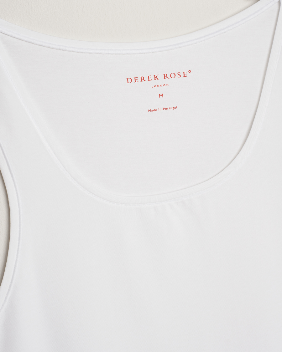 Uomini | T-shirt | Derek Rose | Pima Cotton Tank Top White