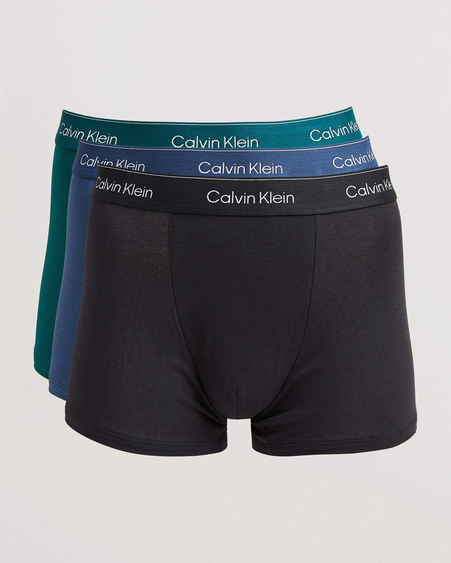 Uomini | Biancheria intima | Calvin Klein | 3-Pack Icon Cotton Stretch Relaxed Trunk Green/Black/Blue