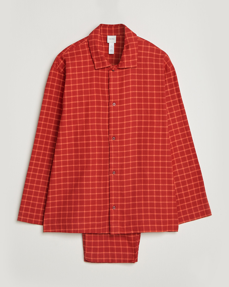 Uomini | Accappatoi & Pigiami | Calvin Klein | Flannel Pyjama Set Red