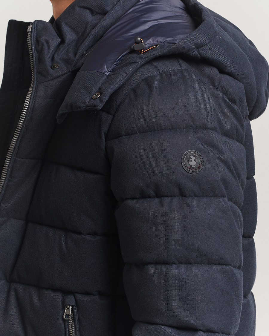 Uomini | Giacche | Save The Duck | Constantin Padded Flannel Jacket Navy Blue Melange