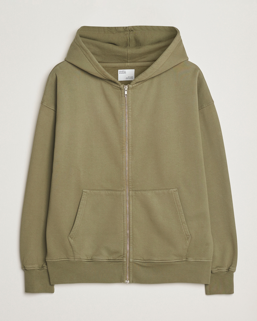 Uomini | Maglieria | Colorful Standard | Classic Organic Full Zip Hoodie Dusty Olive