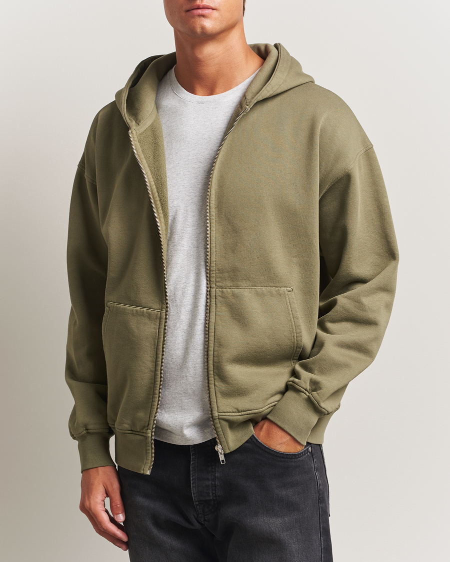 Uomini | Maglieria | Colorful Standard | Classic Organic Full Zip Hoodie Dusty Olive