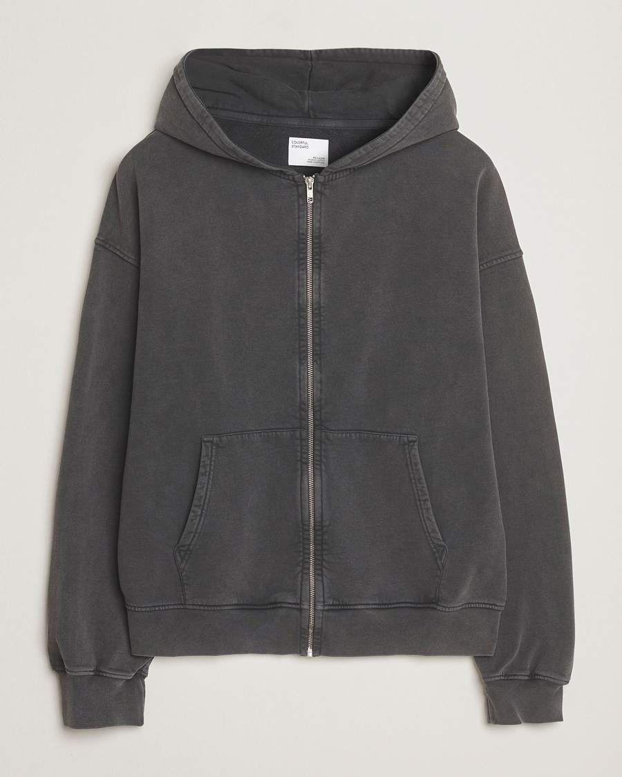 Uomini | Maglieria | Colorful Standard | Classic Organic Full Zip Hoodie Faded Black