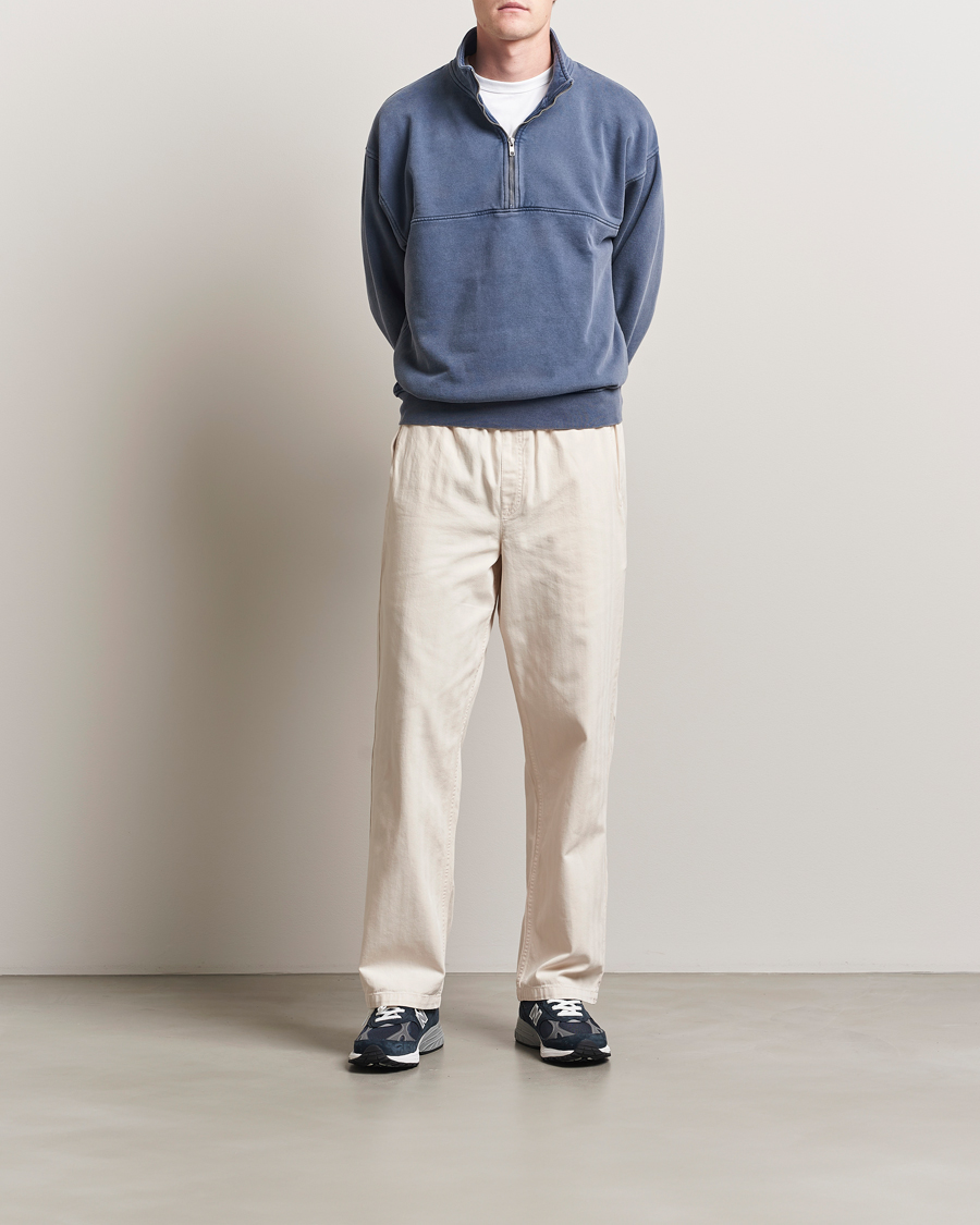 Uomini | Maglieria | Colorful Standard | Classic Organic Half-Zip Neptune Blue