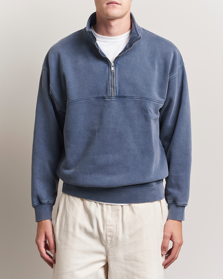 Uomini | Maglieria | Colorful Standard | Classic Organic Half-Zip Neptune Blue