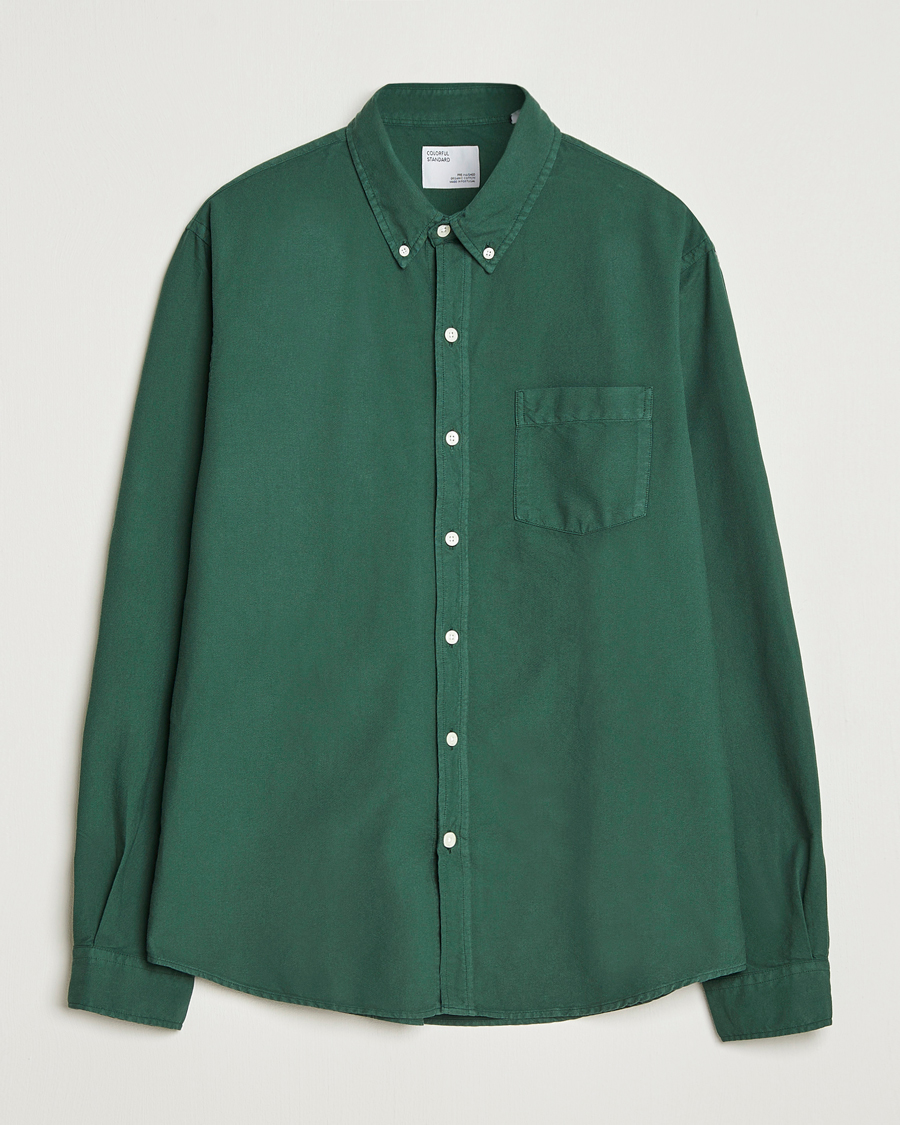 Uomini | Camicie | Colorful Standard | Classic Organic Oxford Button Down Shirt Emerald Green