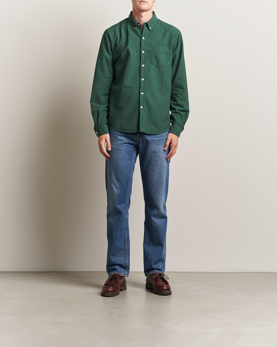 Uomini | Camicie | Colorful Standard | Classic Organic Oxford Button Down Shirt Emerald Green