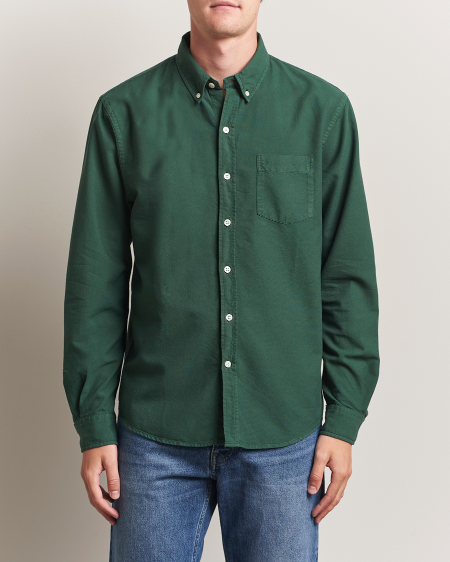 Uomini | Camicie | Colorful Standard | Classic Organic Oxford Button Down Shirt Emerald Green