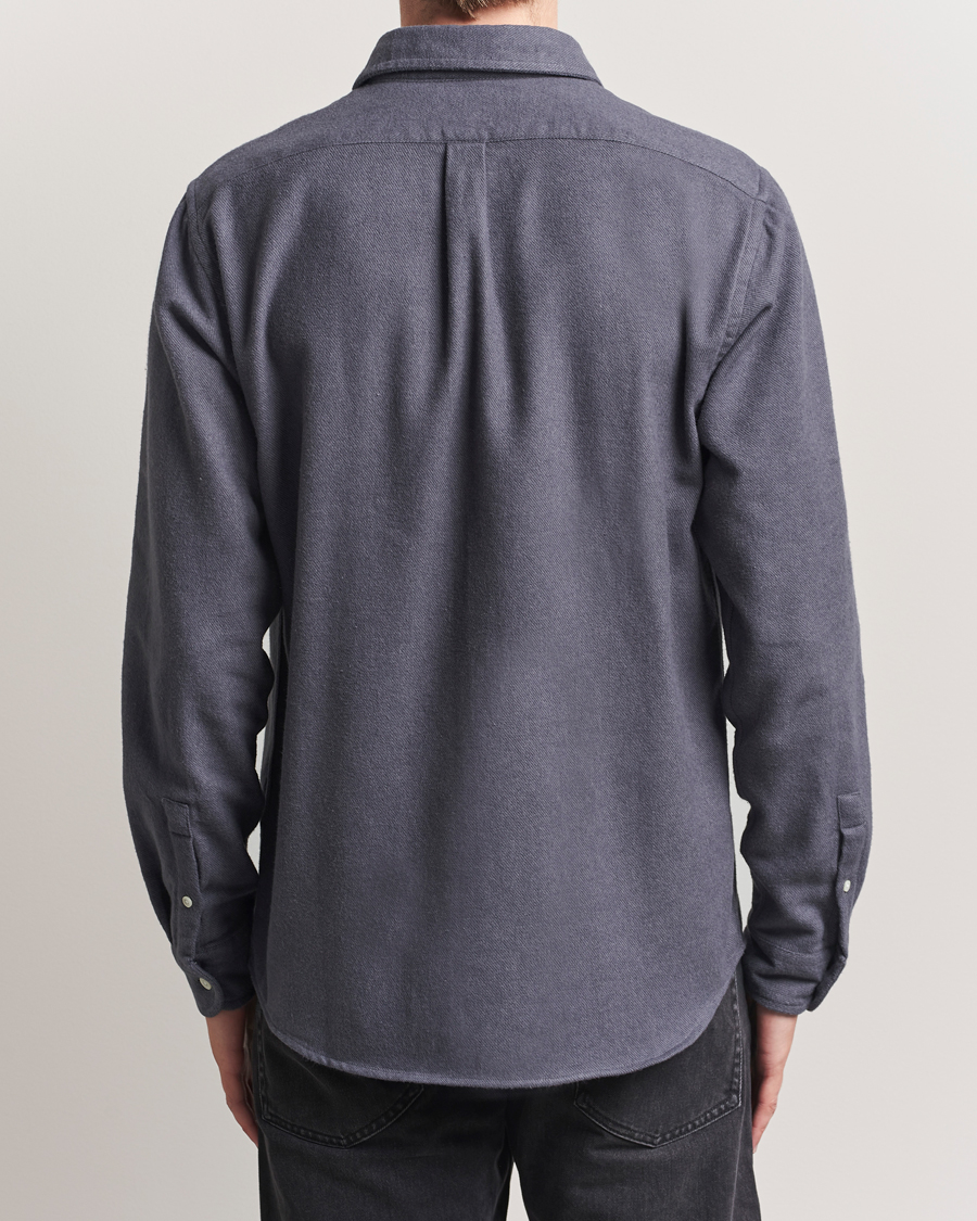 Uomini | Camicie | Colorful Standard | Organic Flannel Shirt Lava Grey