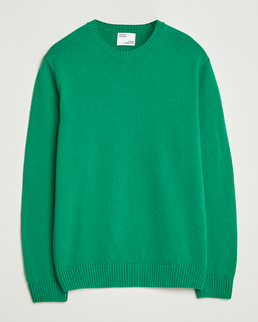 Uomini | Maglieria | Colorful Standard | Classic Merino Wool Crew Neck Kelly Green