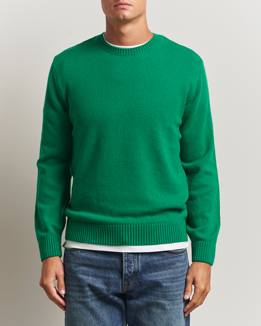 Uomini | Maglieria | Colorful Standard | Classic Merino Wool Crew Neck Kelly Green