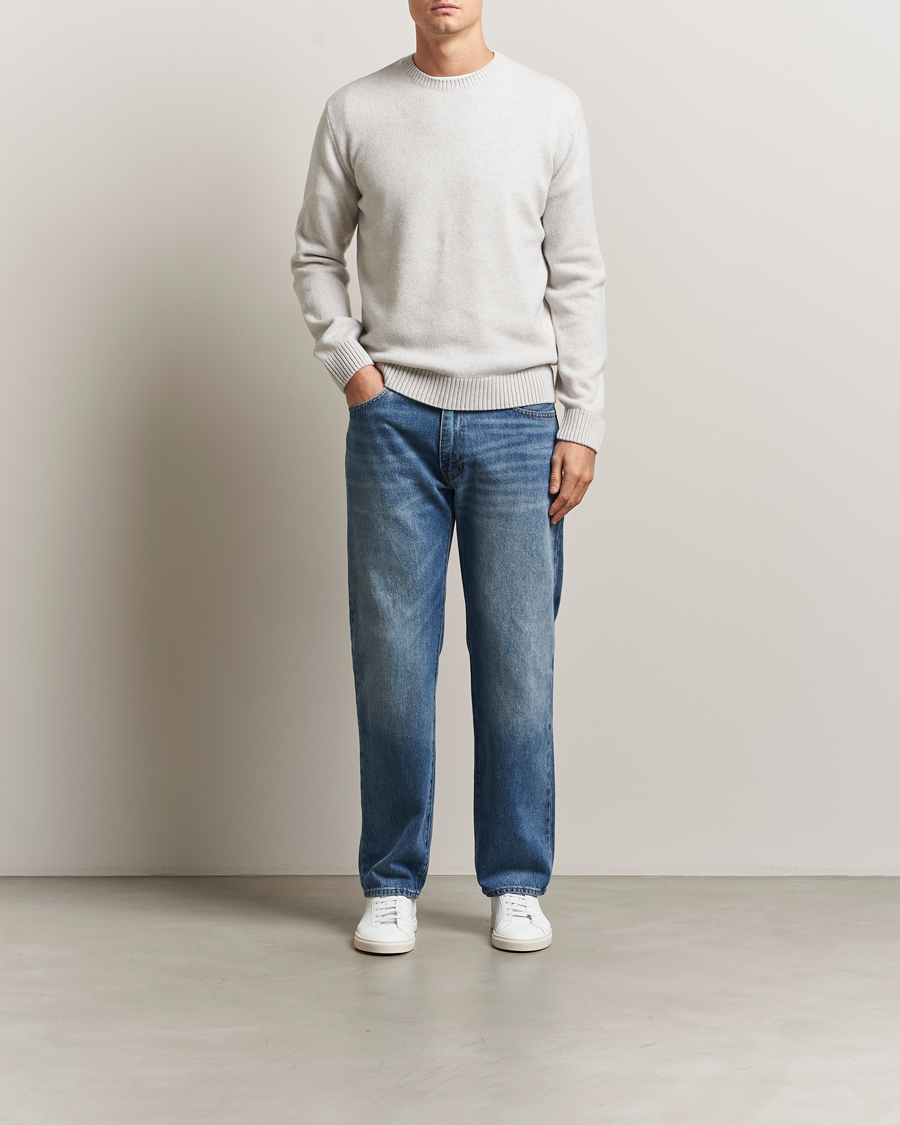 Uomini | Maglieria | Colorful Standard | Classic Merino Wool Crew Neck Snow Melange