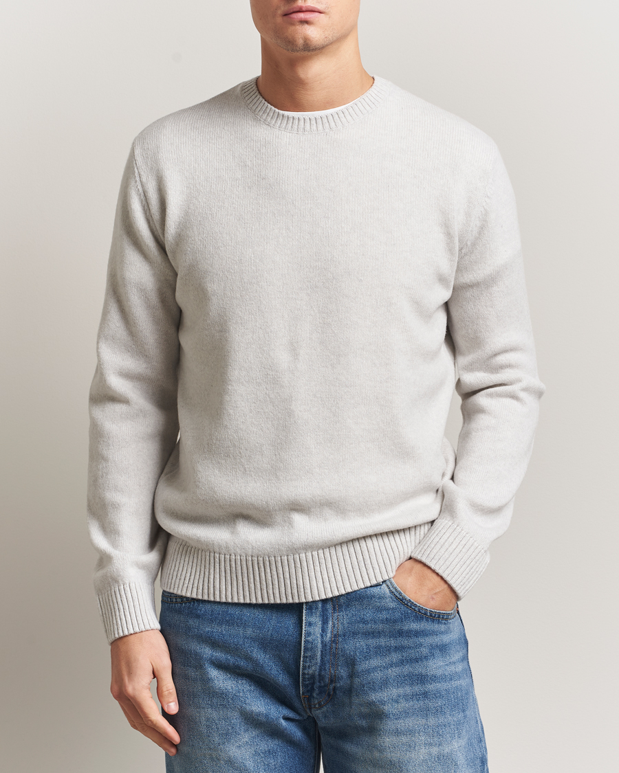 Uomini | Maglieria | Colorful Standard | Classic Merino Wool Crew Neck Snow Melange