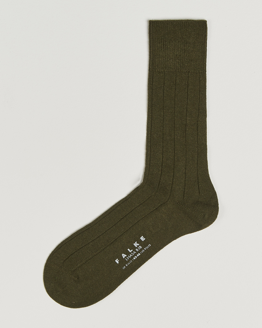 Uomini | Biancheria intima | Falke | Lhasa Cashmere Socks Artichoke Green