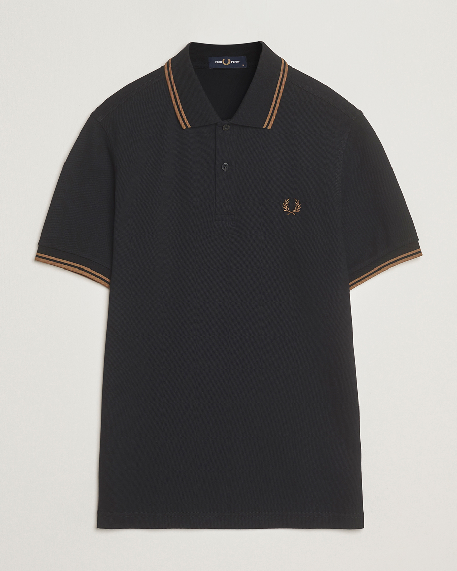 Uomini | Polo | Fred Perry | Twin Tipped Polo Shirt Black