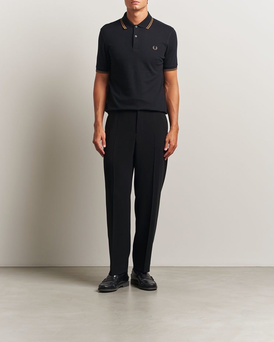 Uomini | Polo | Fred Perry | Twin Tipped Polo Shirt Black