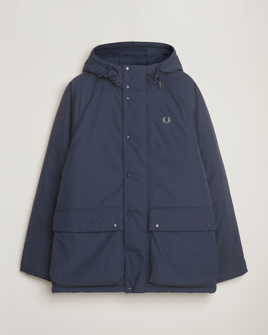Uomini | Giacche | Fred Perry | Stockport Padded Hooded Jacket Dark Airforce