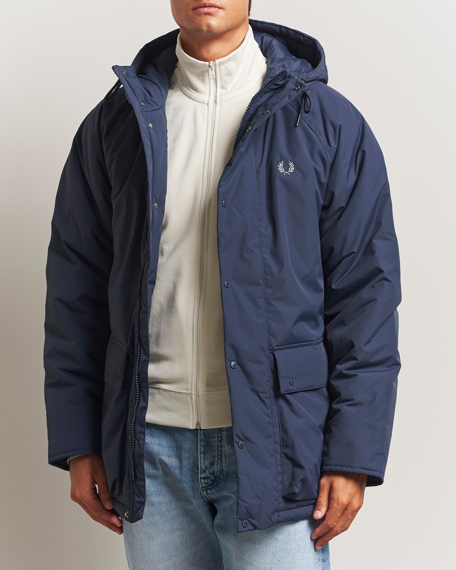 Uomini | Giacche | Fred Perry | Stockport Padded Hooded Jacket Dark Airforce
