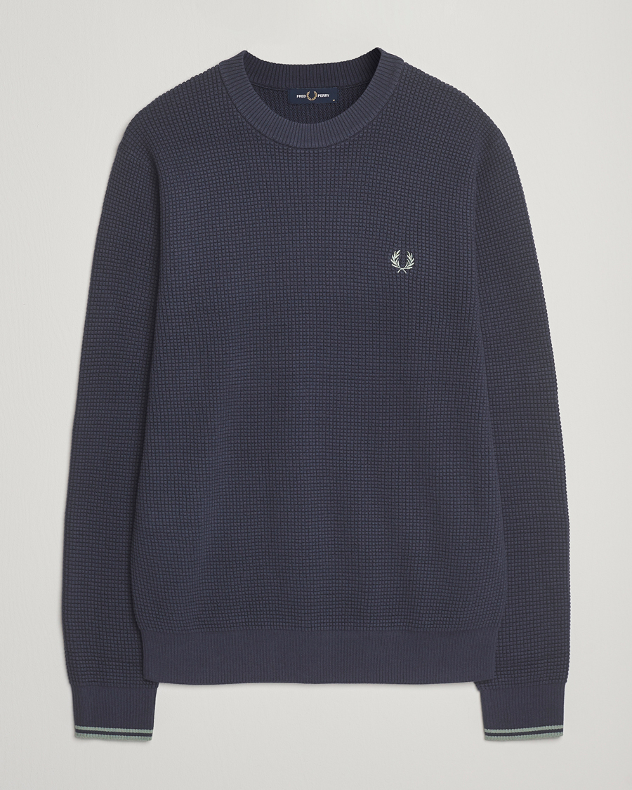 Uomini | Maglieria | Fred Perry | Waffle Stitch Jumper Dark Airforce