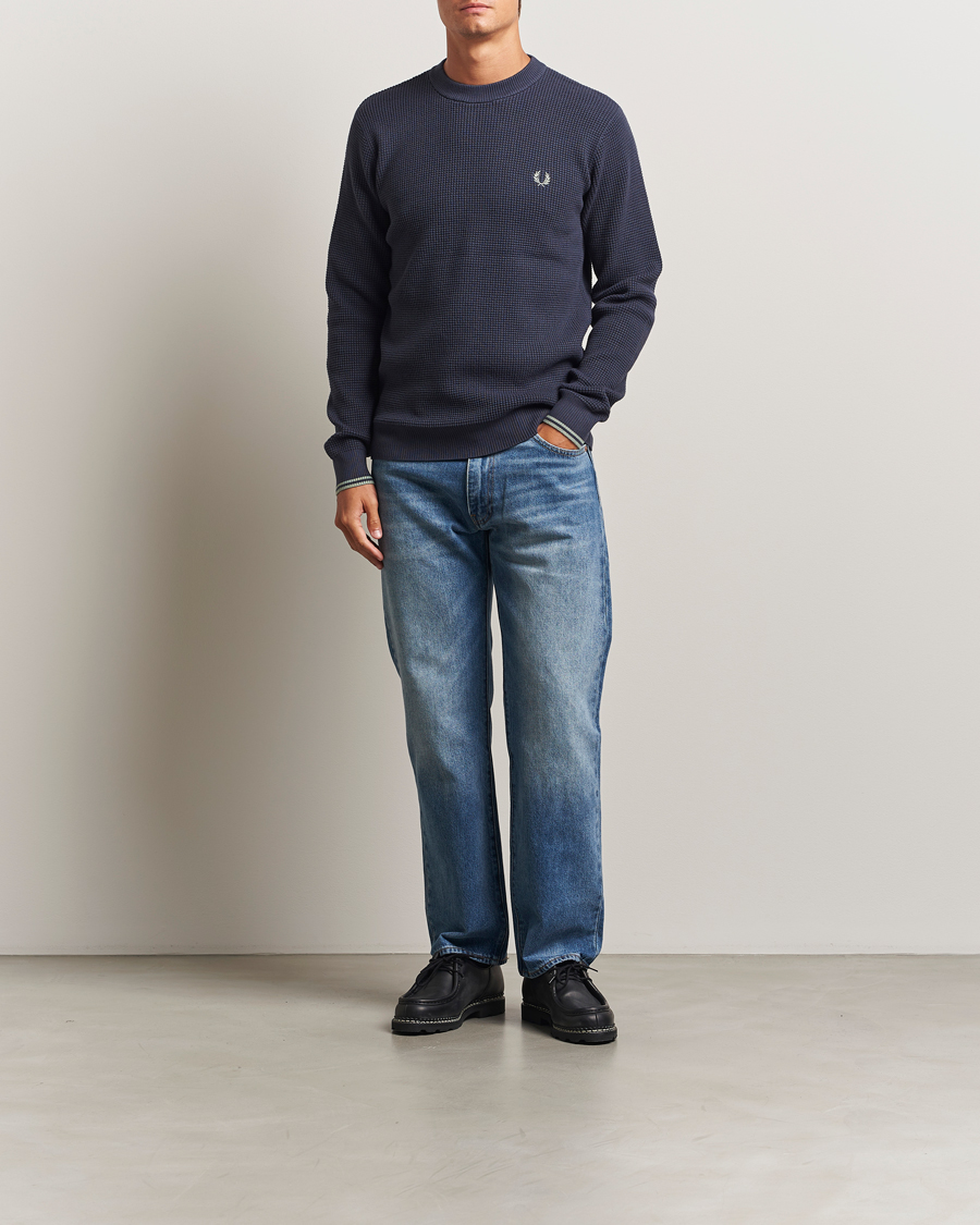Uomini | Maglieria | Fred Perry | Waffle Stitch Jumper Dark Airforce