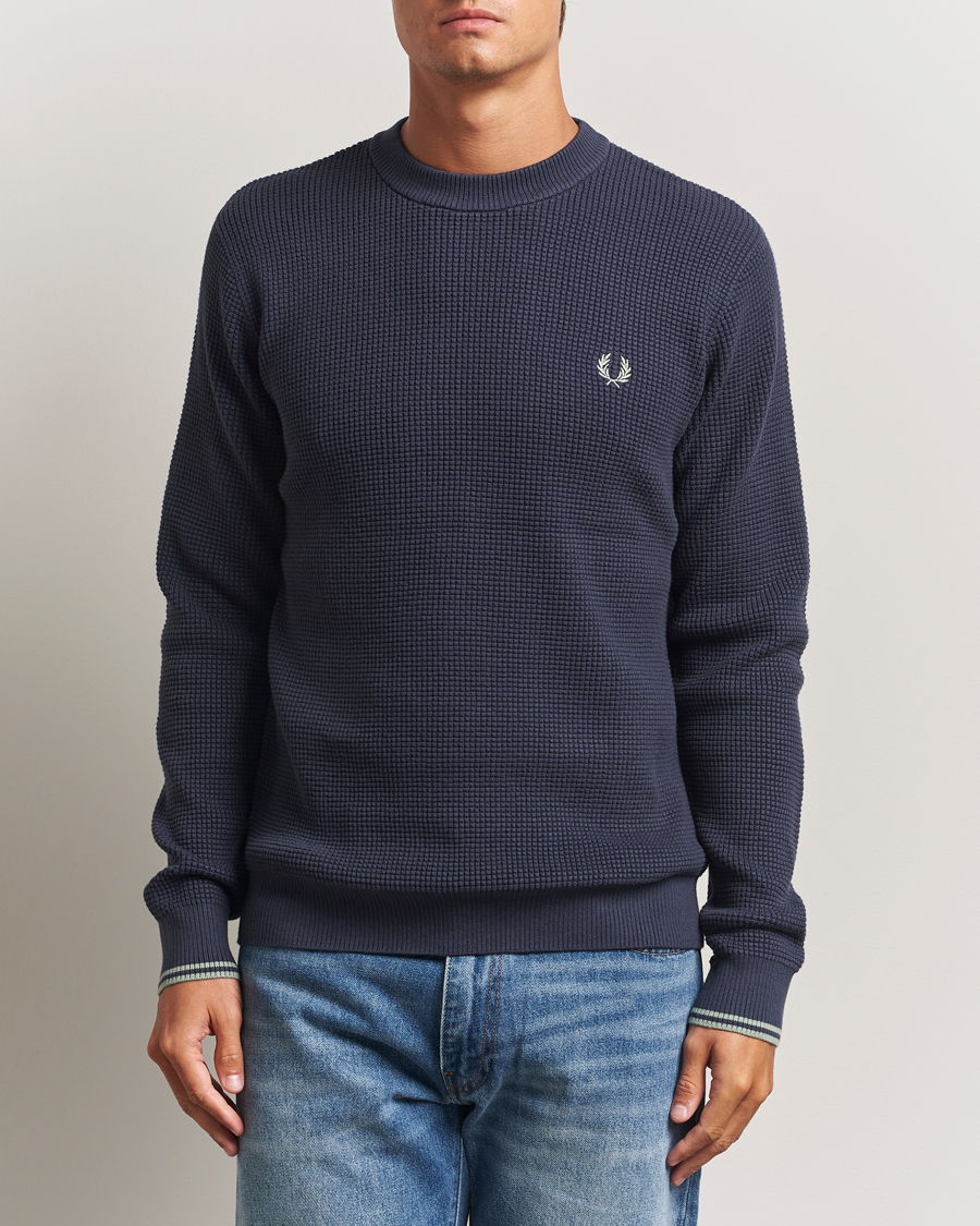 Uomini | Maglieria | Fred Perry | Waffle Stitch Jumper Dark Airforce