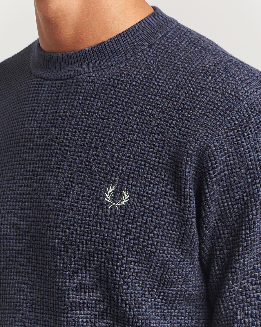 Uomini | Maglieria | Fred Perry | Waffle Stitch Jumper Dark Airforce
