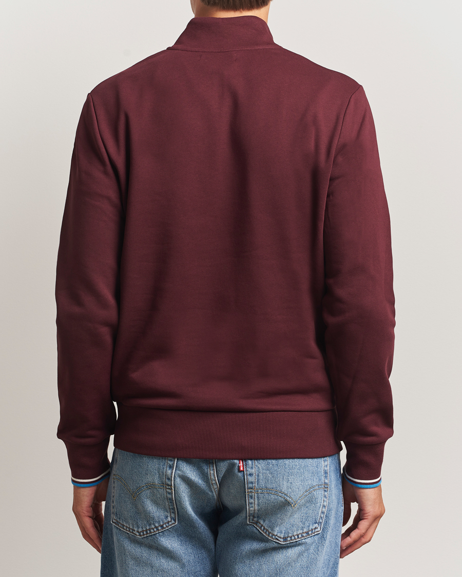 Uomini | Maglieria | Fred Perry | Half Zip Sweatshirt Oxblood