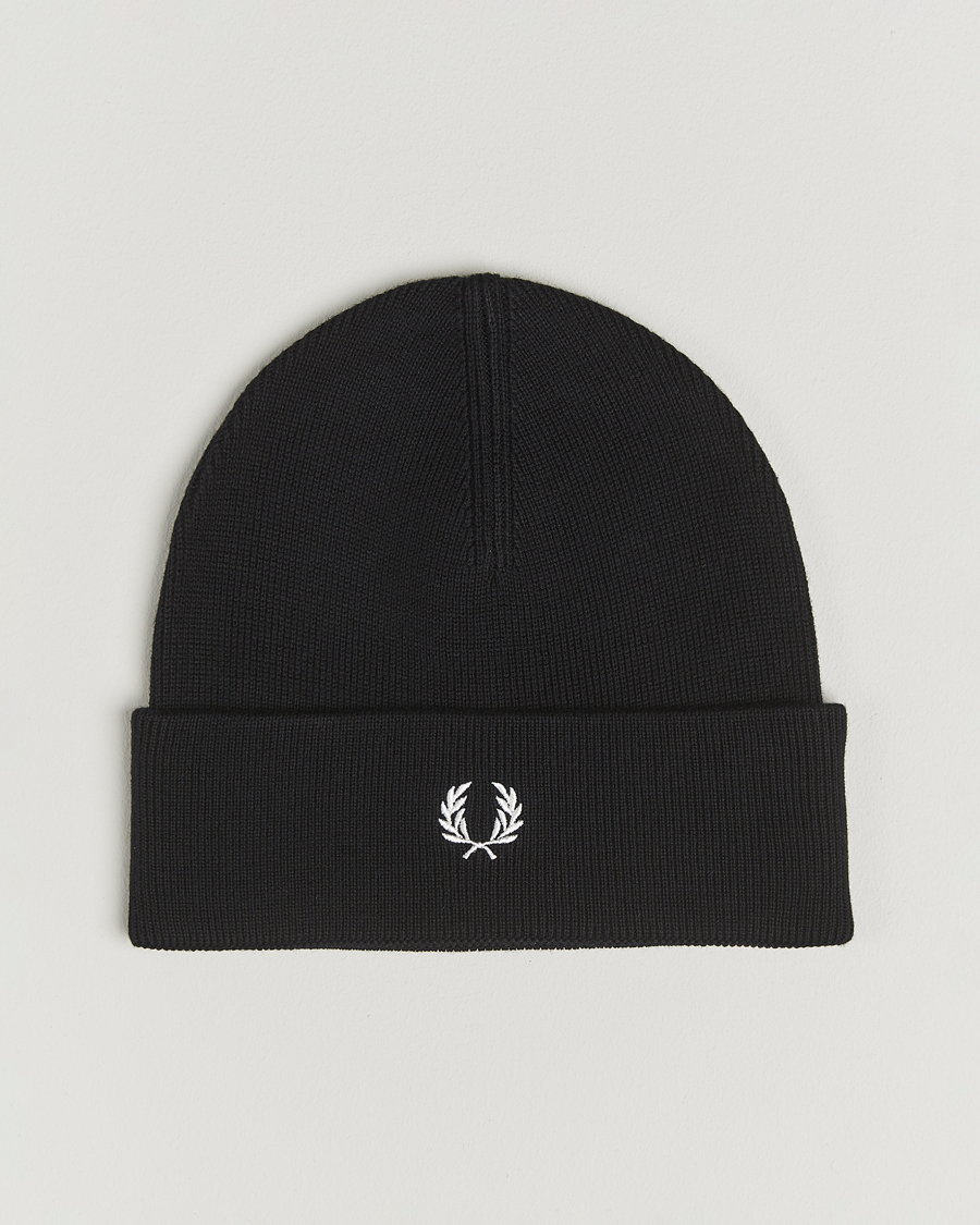 Uomini | Fred Perry Merino Wool Beanie Black | Fred Perry | Merino Wool Beanie Black