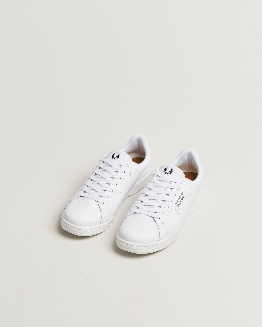 Uomini | Sneakers | Fred Perry | B722 Textured Leather Sneaker White