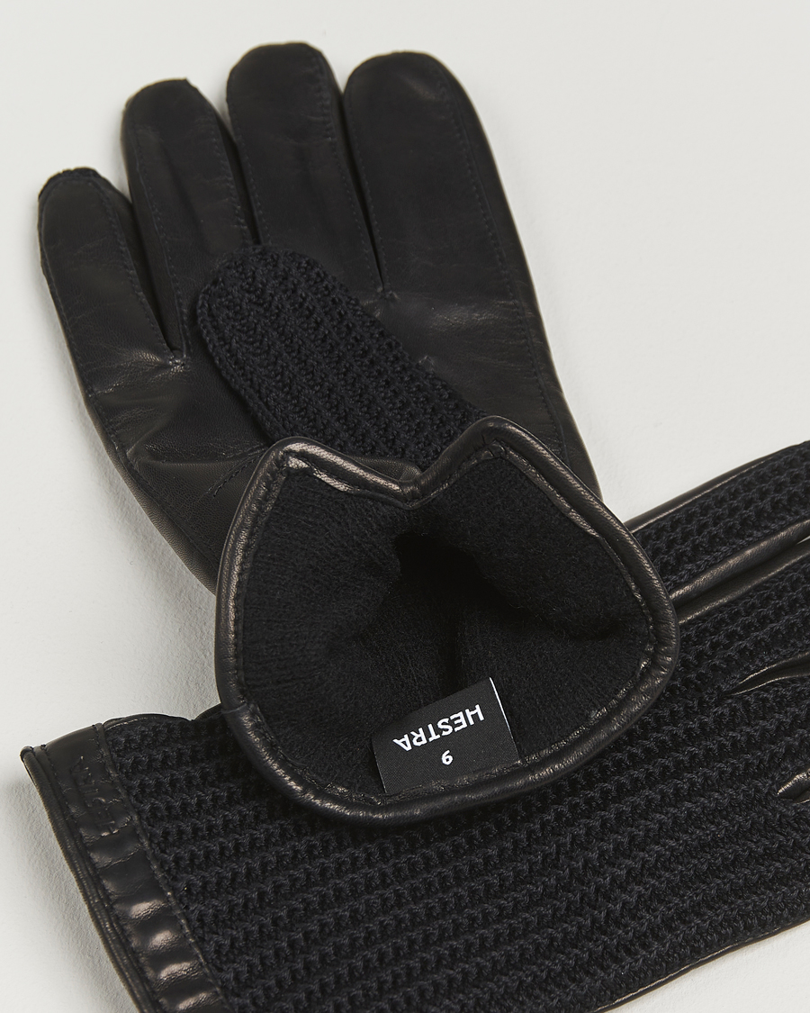 Uomini | Hestra Adam Crochet Wool Lined Glove Black | Hestra | Adam Crochet Wool Lined Glove Black