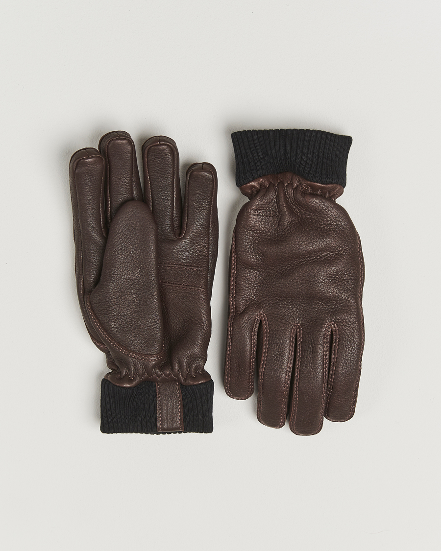 Uomini | Guanti | Hestra | Tore Deerskin Primaloft Lined Glove Chocolate
