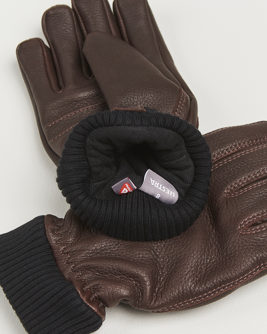 Uomini | Guanti | Hestra | Tore Deerskin Primaloft Lined Glove Chocolate