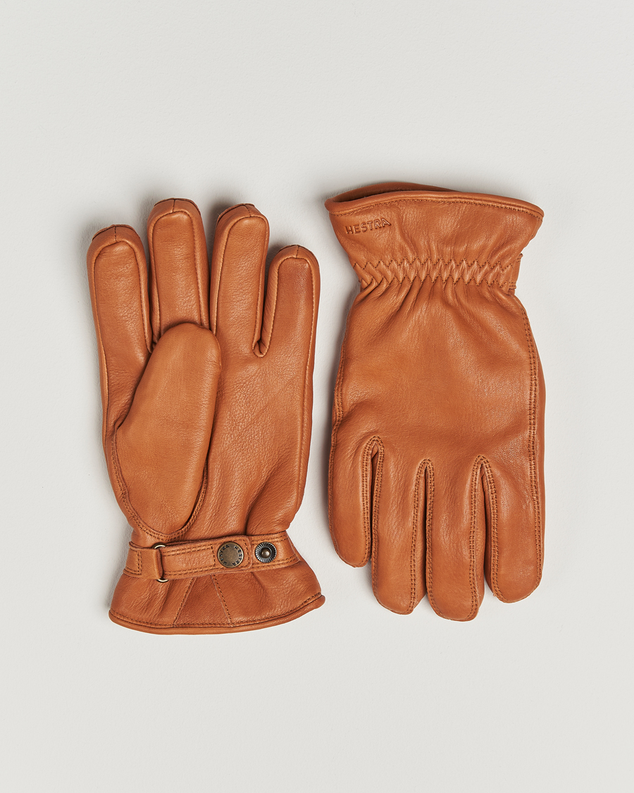 Uomini | Guanti | Hestra | Burensvik Deerskin Wool Pile Glove Cognac