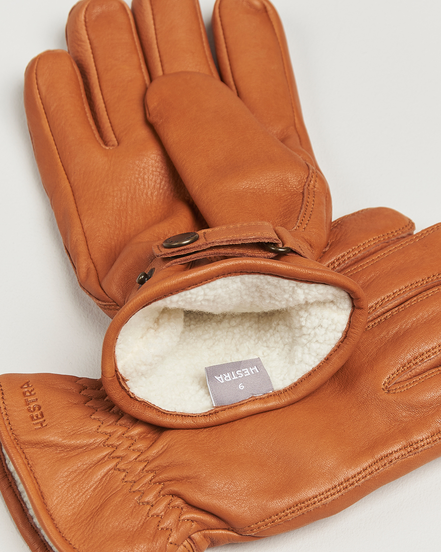 Uomini | Guanti | Hestra | Burensvik Deerskin Wool Pile Glove Cognac