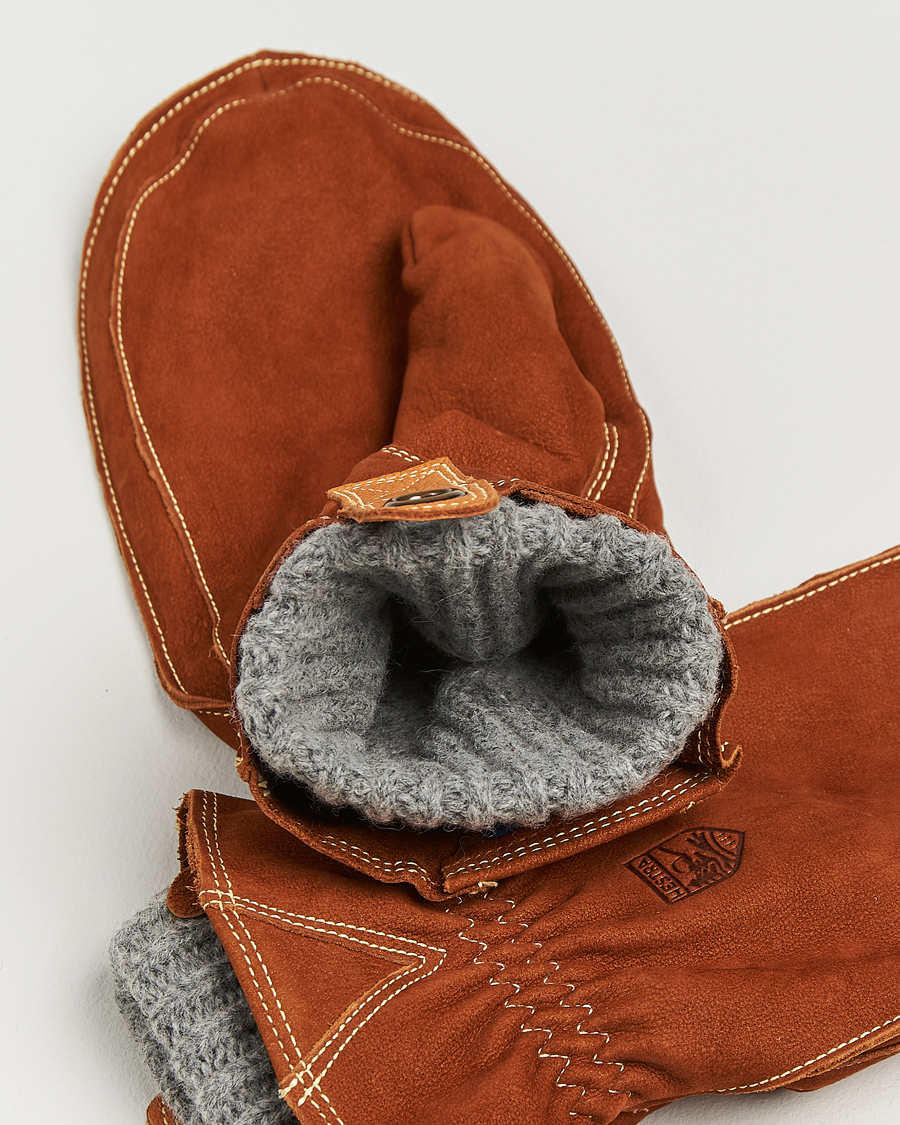 Uomini | Guanti | Hestra | Oden Nubuck Wool Lined Mitt Cognac