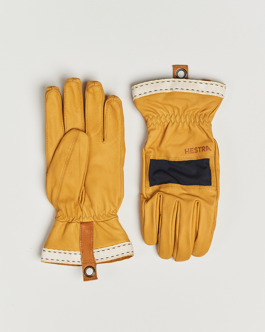 Uomini | Guanti | Hestra | Njord Lambskin Wool Lined Glove Navy/Natural Brown