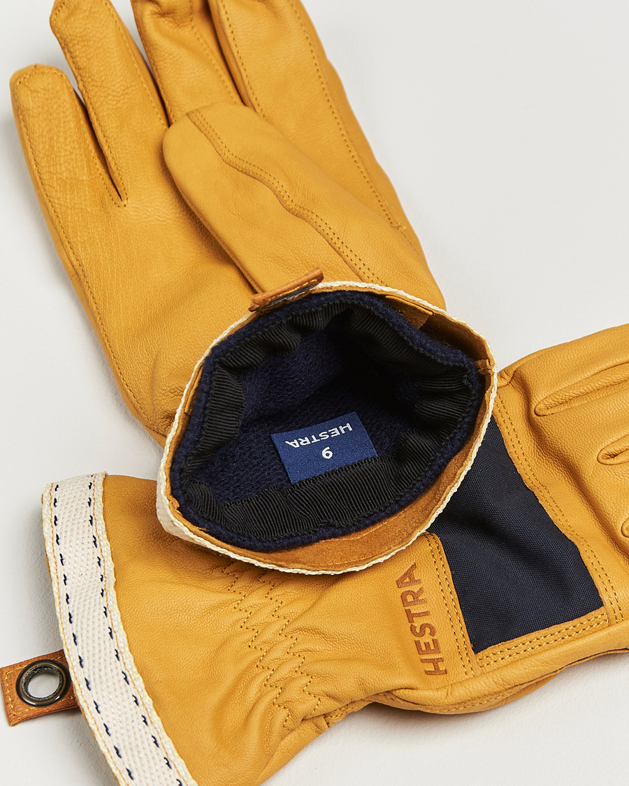 Uomini | Guanti | Hestra | Njord Lambskin Wool Lined Glove Navy/Natural Brown