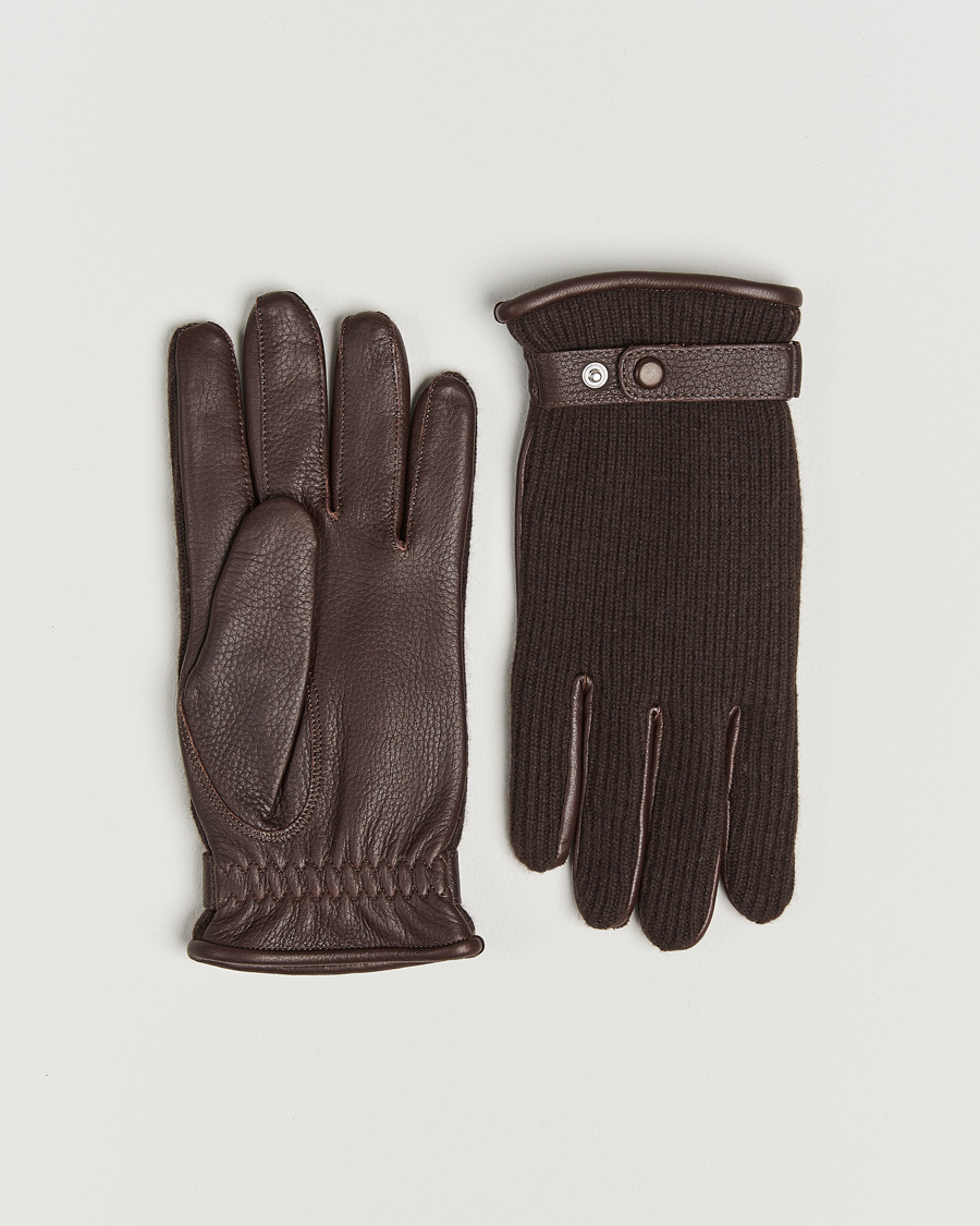 Uomini | Guanti | Hestra | Christopher Cashmere/Elkskin Glove Espresso