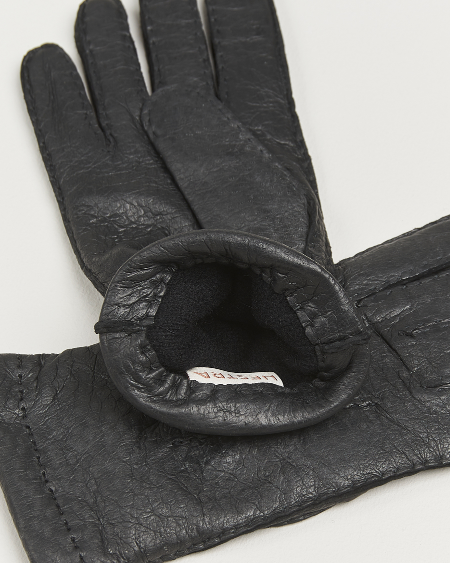 Uomini | Guanti | Hestra | Peccary Handsewn Cashmere Lined Glove Black